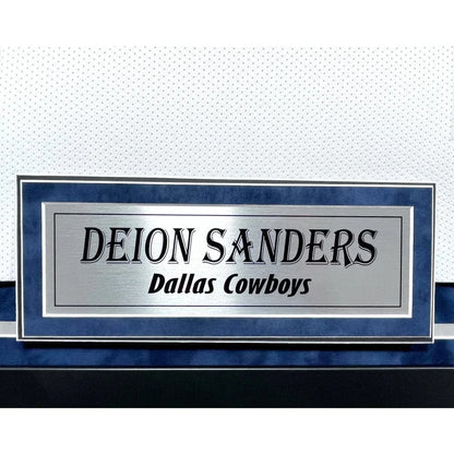 Deion Sanders Autographed Dallas Cowboys Jersey Framed BAS Signed Memorabilia framed jersey Inscriptagraphs Memorabilia
