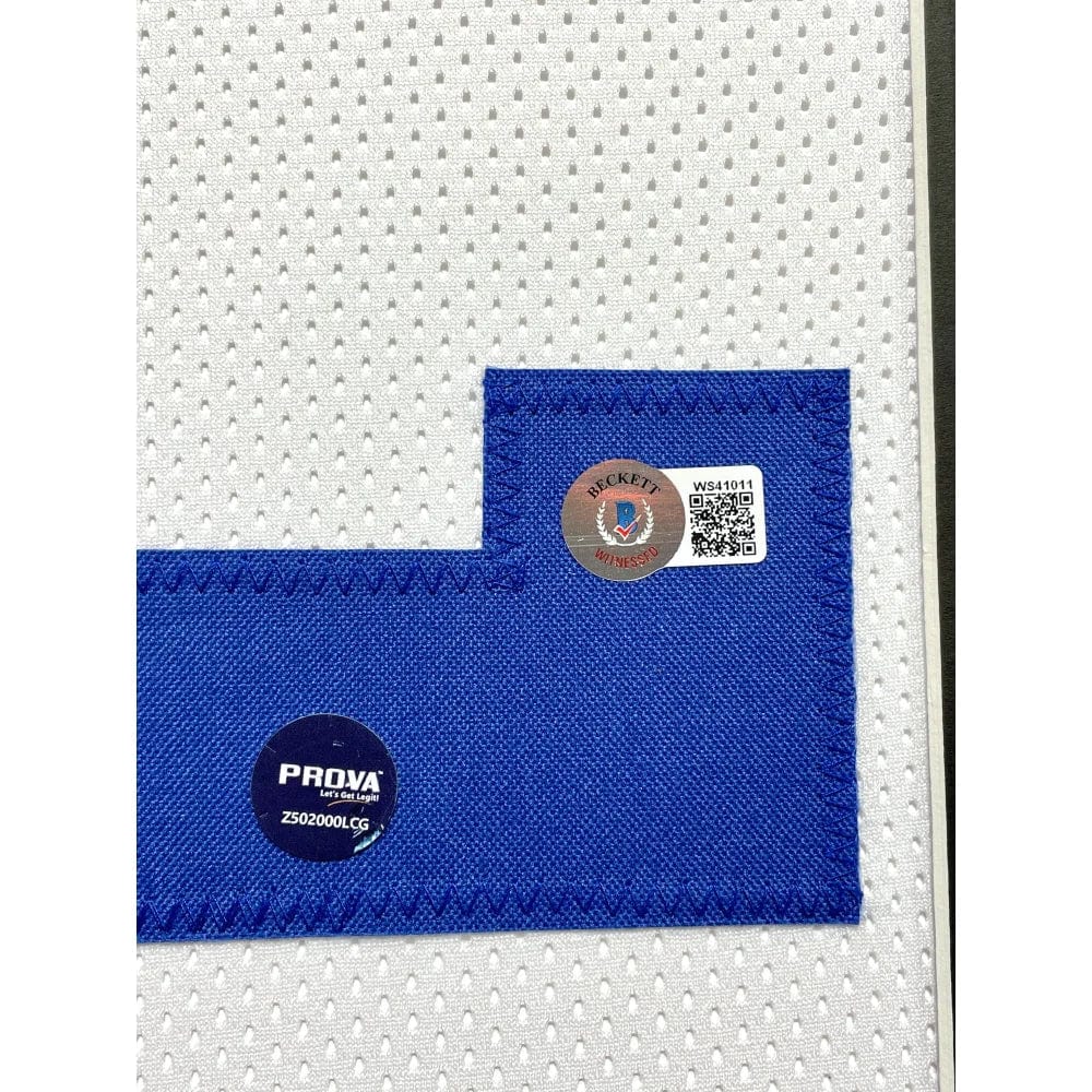 Emmitt Smith Autographed Dallas Cowboys Jersey Framed BAS Prova Signed White framed jersey Inscriptagraphs Memorabilia