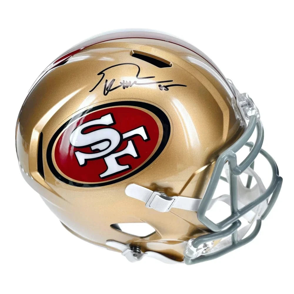 George Kittle Autographed San Francisco 49ers Full Size Speed Helmet B – Gold & Silver Pawn Shop