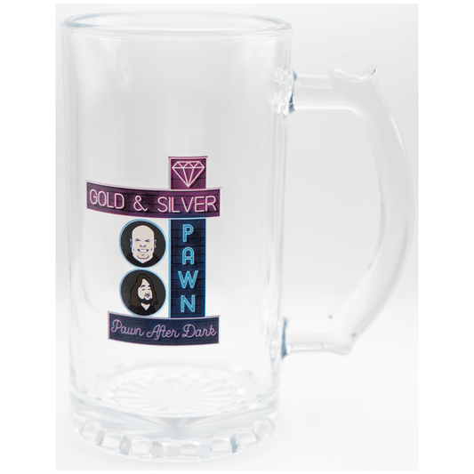 Gold & Silver "Pawn After Dark" Glass Mug Gold & Silver Pawn Shop