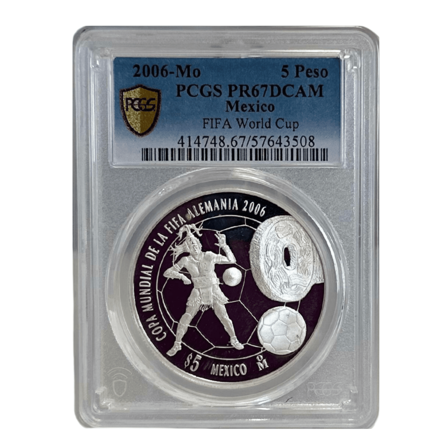 2006-Mo PCGS PR67DCAM Mexico FIFA World Cup 5 Peso Gold & Silver Pawn Shop