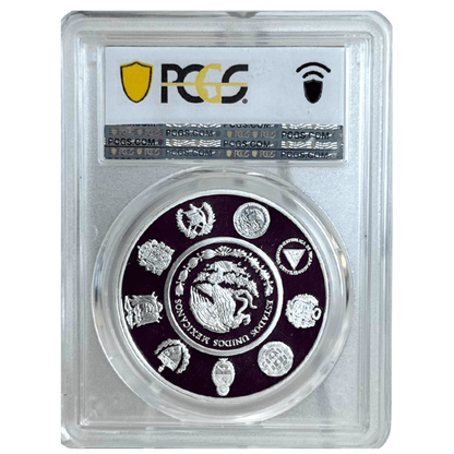 2008-Mo PCGS PR65DCAM Mexico Juego de Pelota Olympics 5 Peso Gold & Silver Pawn Shop