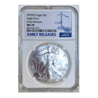 2025 (P) Eagle S$1 Eagle MS70 Privy Early Release Gold & Silver Pawn Shop Standard