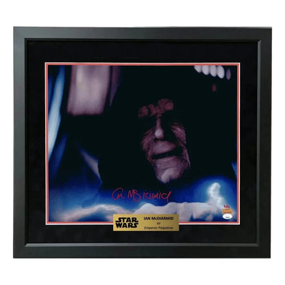 Ian McDiarmid Autographed 16x20 Photo #D/11 Star Wars Emperor Palpatine Framed JSA COA Electricity Funko Pop Inscriptagraphs Memorabilia