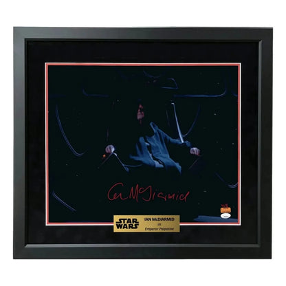 Ian McDiarmid Autographed 16x20 Photo #D/5 Star Wars Emperor Palpatine Framed JSA COA Throne Funko Pop Inscriptagraphs Memorabilia