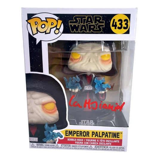 Ian McDiarmid Autographed Funko Pop Star Wars Emperor Palpatine 433 JSA IGM COA Signed Funko Pop Inscriptagraphs Memorabilia
