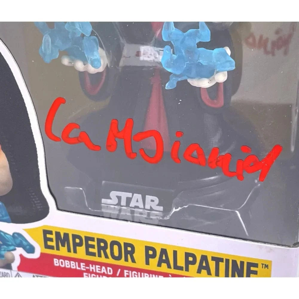 Ian McDiarmid Autographed Funko Pop Star Wars Emperor Palpatine 433 JSA IGM COA Signed Funko Pop Inscriptagraphs Memorabilia