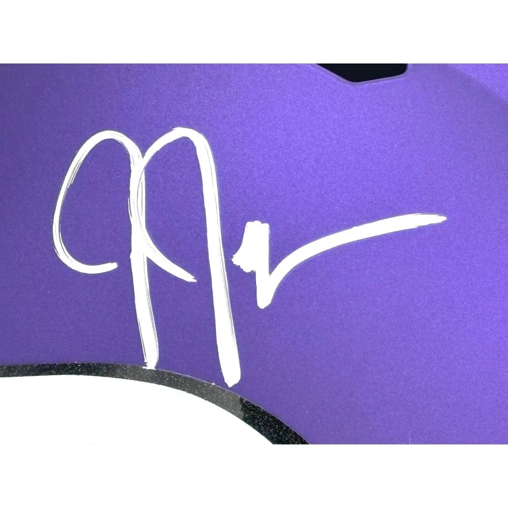 Justin Jefferson Autographed Minnesota Vikings Full Size Helmet BAS COA Signed Helmet Inscriptagraphs Memorabilia