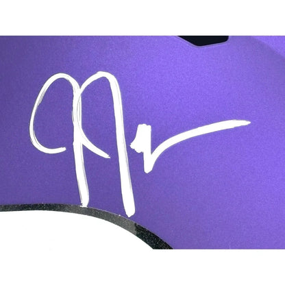 Justin Jefferson Autographed Minnesota Vikings Full Size Helmet BAS COA Signed Helmet Inscriptagraphs Memorabilia
