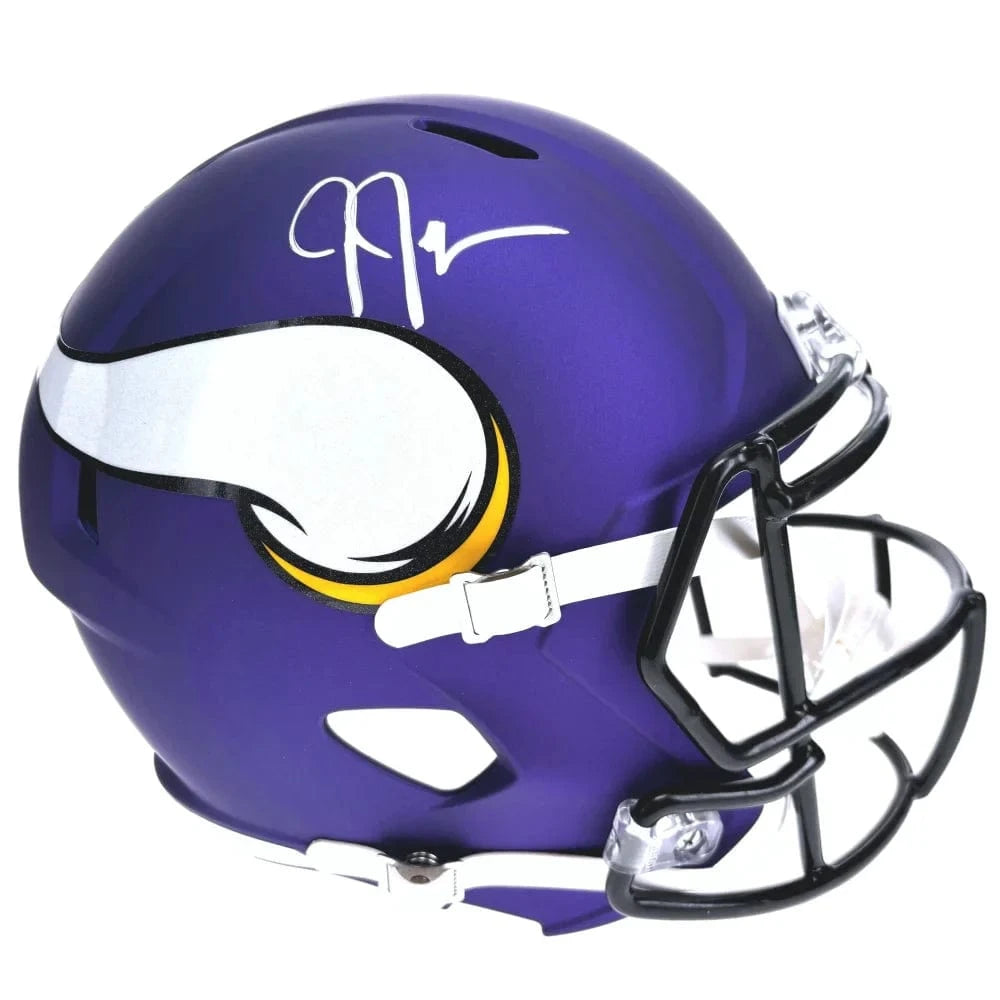Justin Jefferson Autographed Minnesota Vikings Full Size Helmet BAS COA Signed Helmet Inscriptagraphs Memorabilia