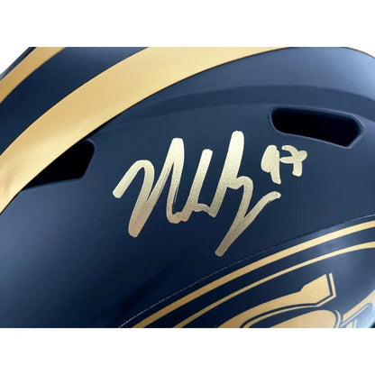 Nick Bosa Autographed San Francisco 49ers F/S Speed Eclipse Helmet BAS Signed Helmet Inscriptagraphs Memorabilia