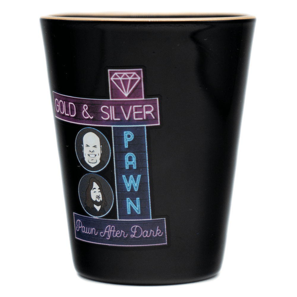 Gold & Silver "Pawn After Dark" Shot Glass Gold & Silver Pawn Shop
