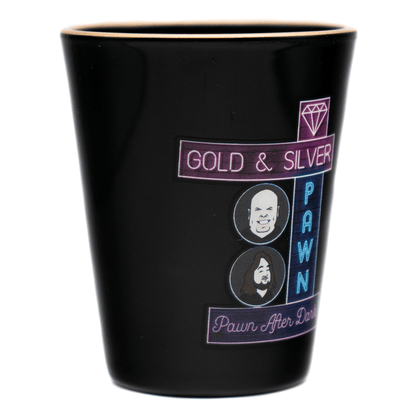 Gold & Silver "Pawn After Dark" Shot Glass Gold & Silver Pawn Shop