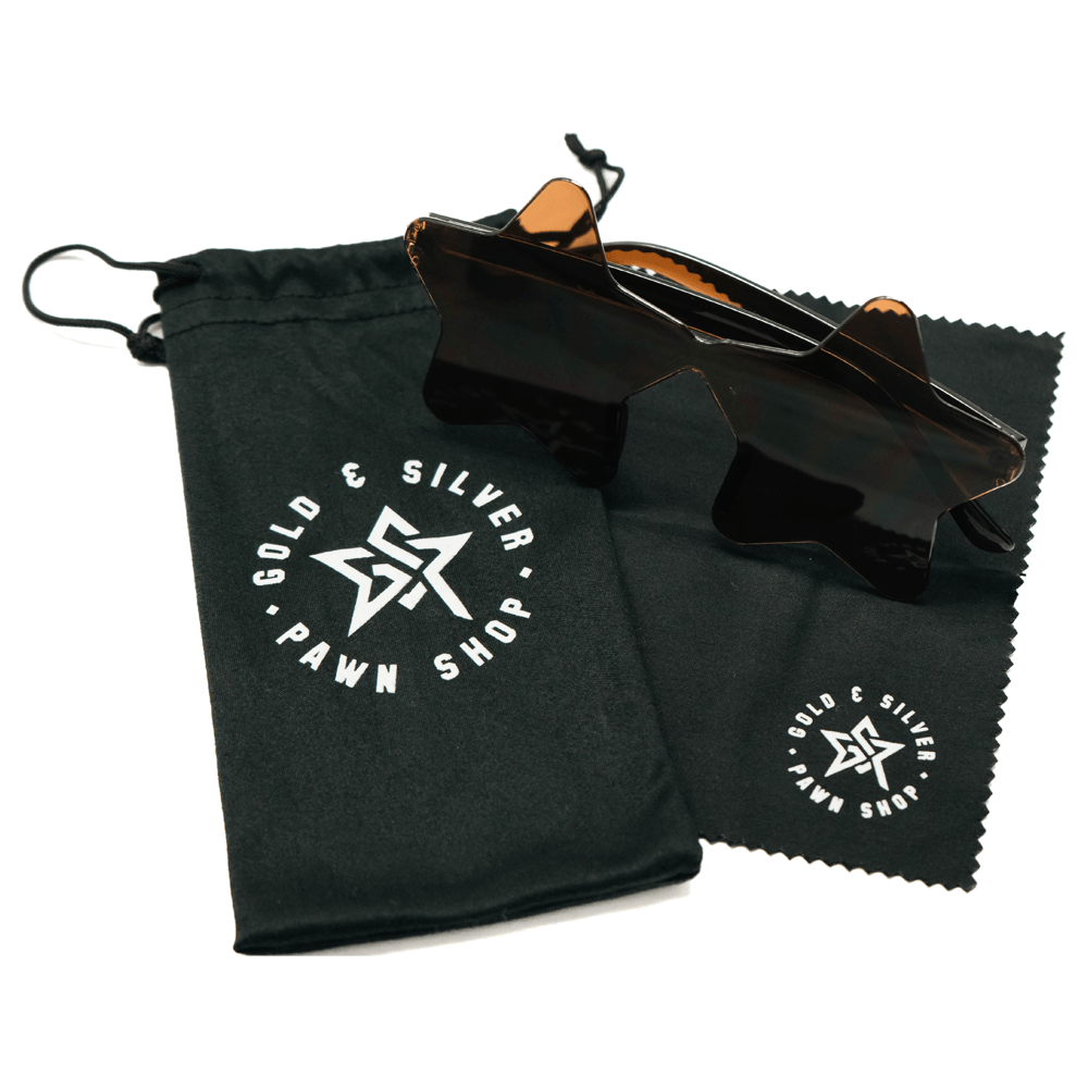 Gold & Silver Pawn Shop Sunglasses - Rimless Star Shaped Gold & Silver Pawn Shop