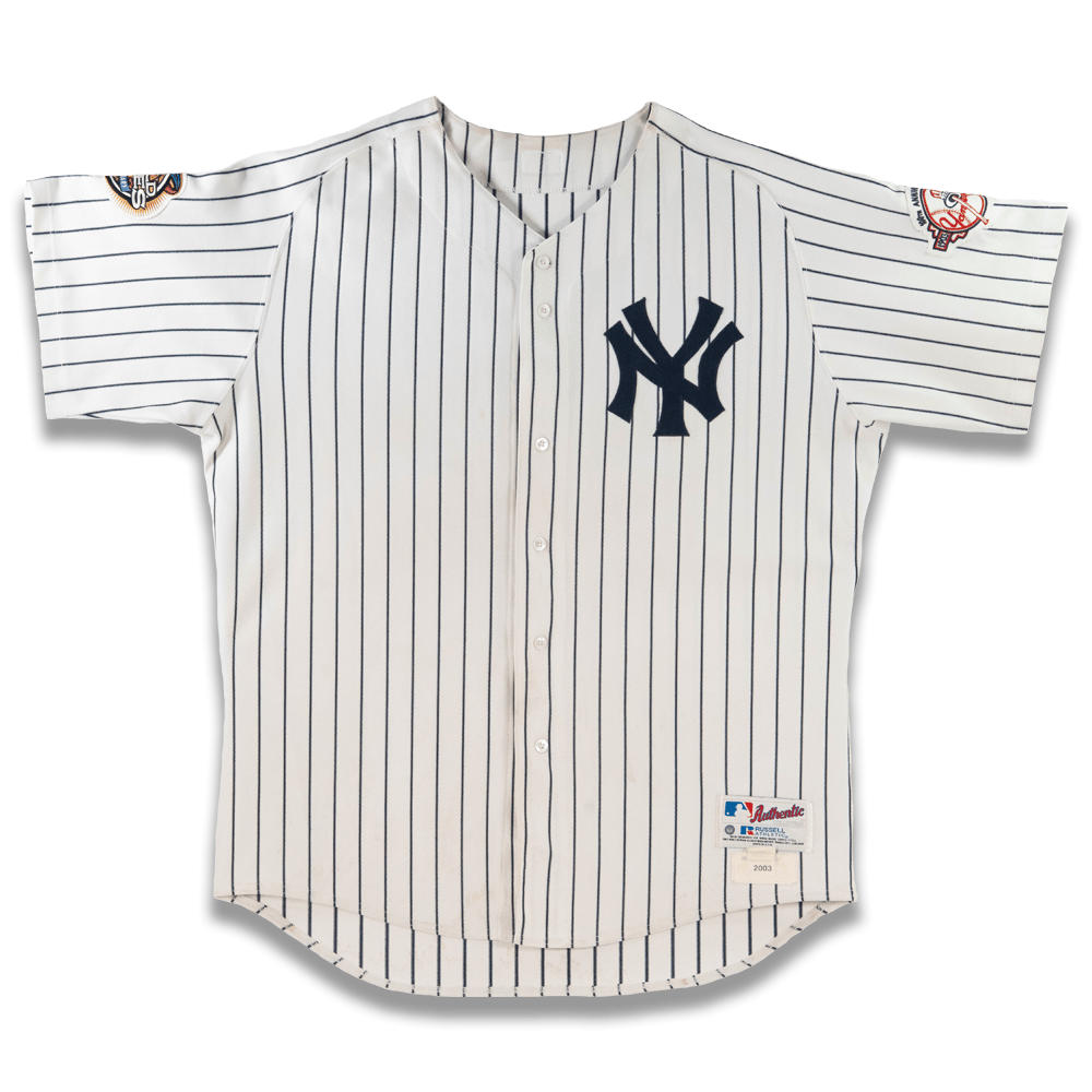 New York Yankees 2003 World Series Jose Contreras Game Worn Jersey Gold & Silver Pawn Shop