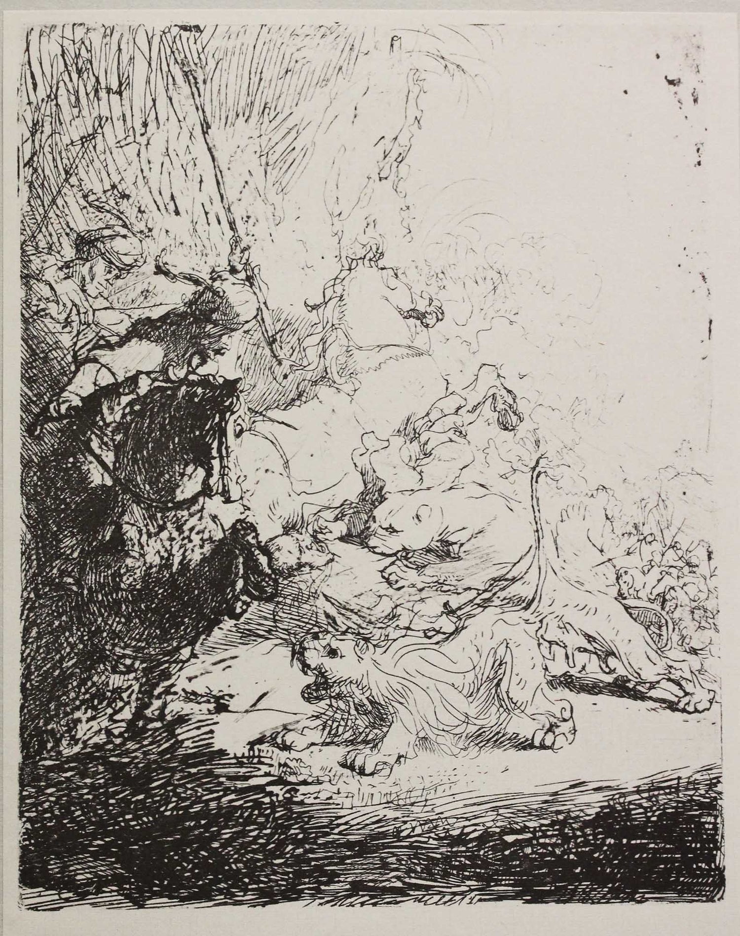 Rembrandt Van Rijn; The Small Lion Hunt (with Two Lions)