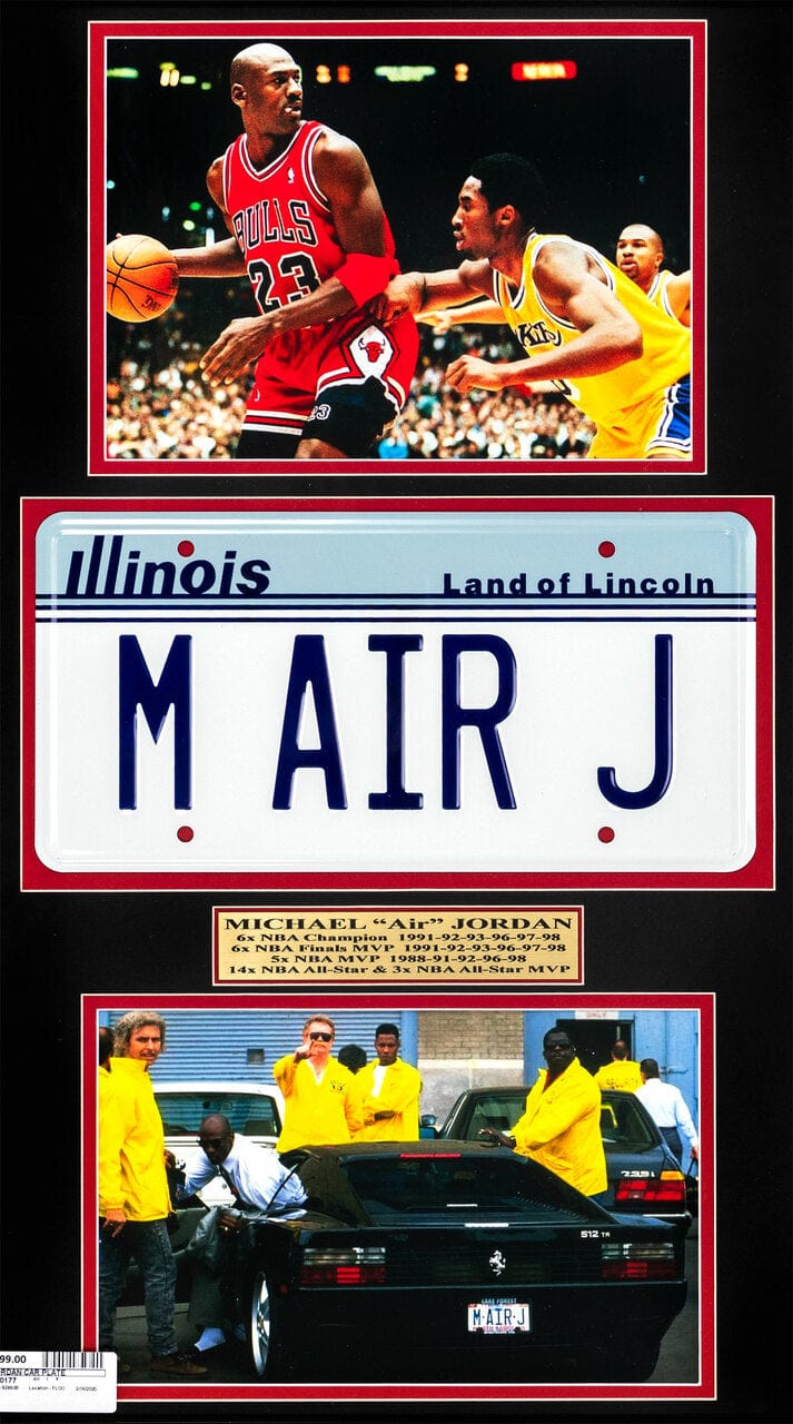 Michael Jordan License Plate Memorabilia closer view