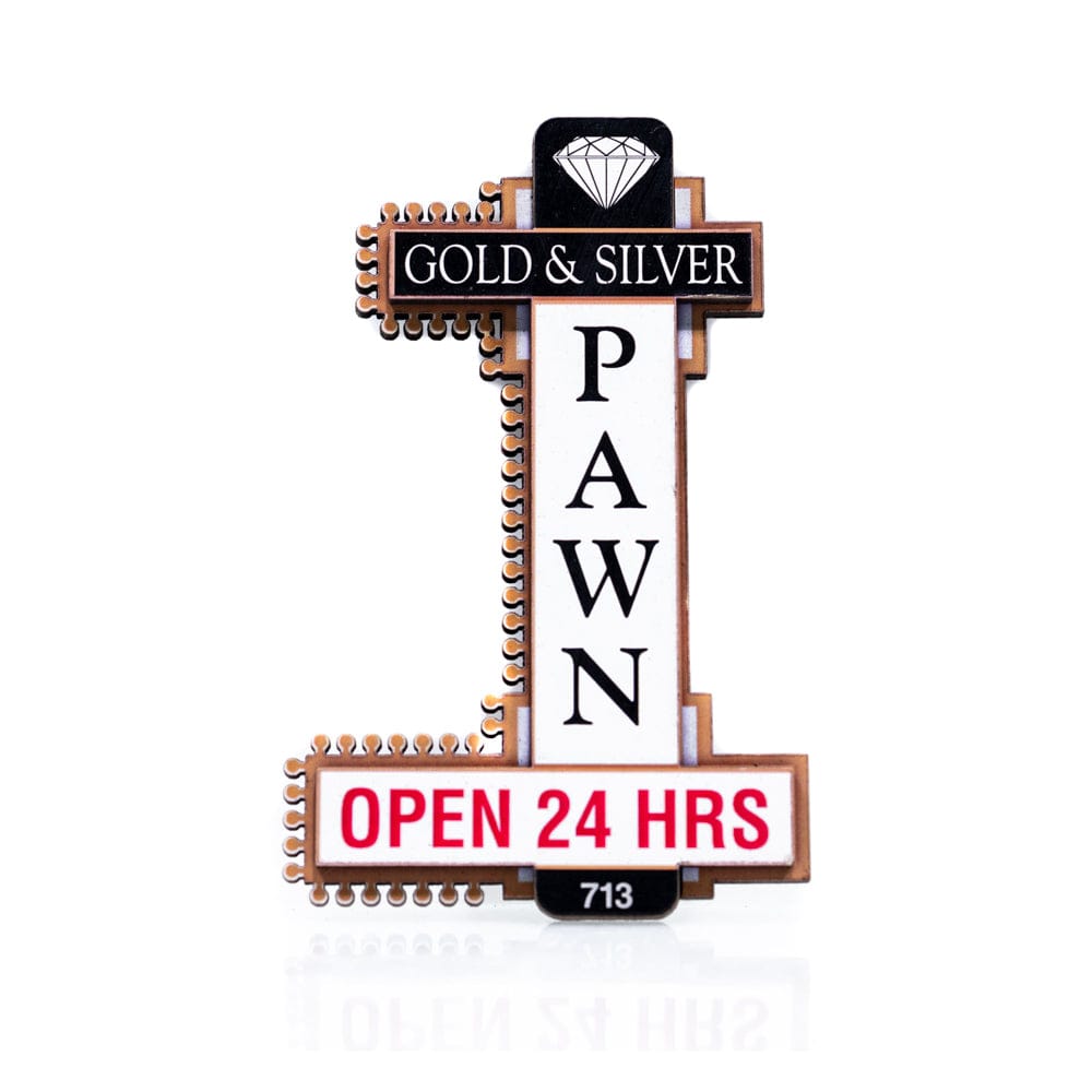 Wooden Gold & Silver Pawn Magnets