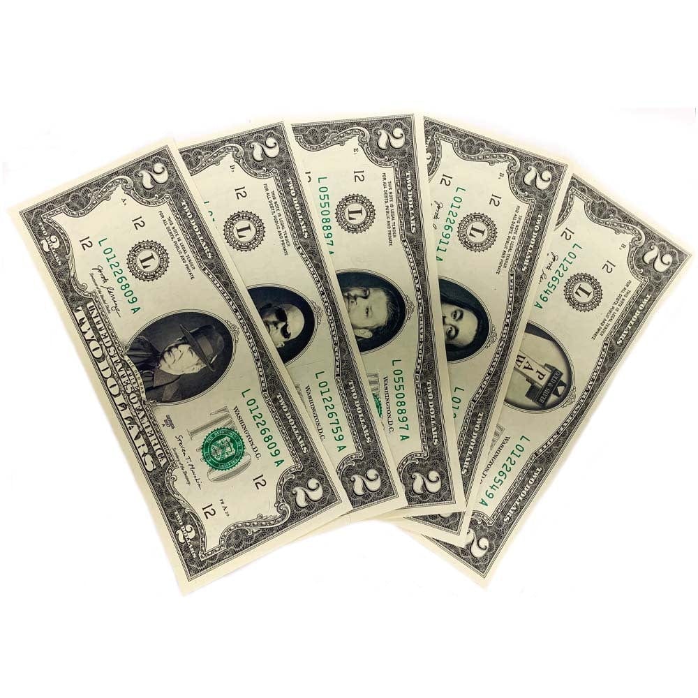 Gold & Silver Pawn Shop $2 Bills G S Pawn Complete Set of 5 $2 Bills