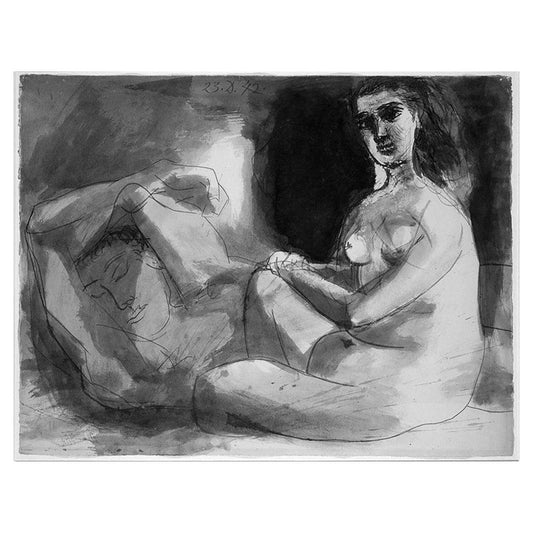 Pablo Picasso - Homme couche et femme assise 1942