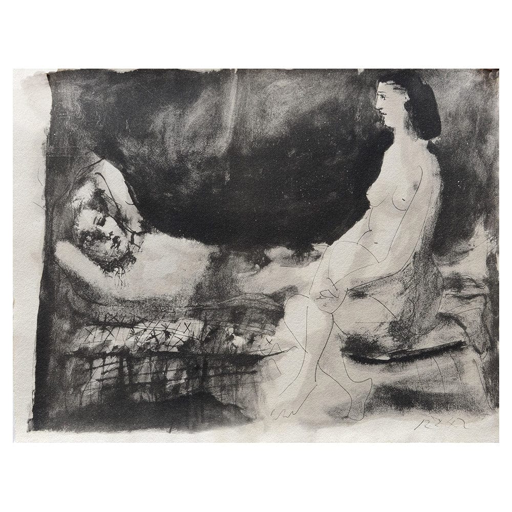 Pablo Picasso - Homme couche et femme assise Au Vent D'Arles Paris, 1967