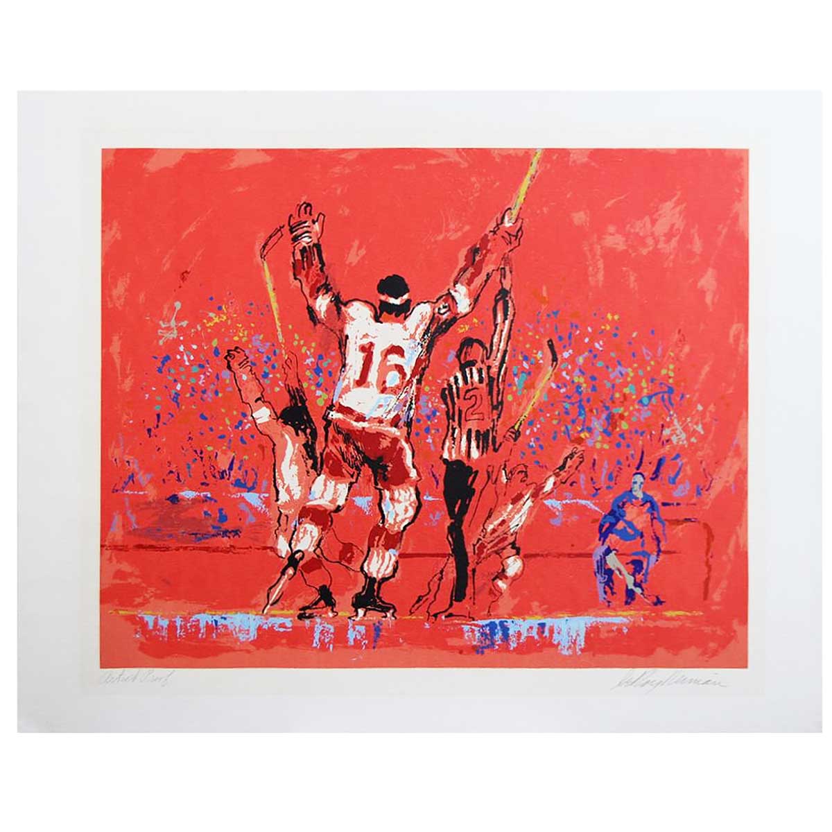 LeRoy Neiman - Red Goal Hockey