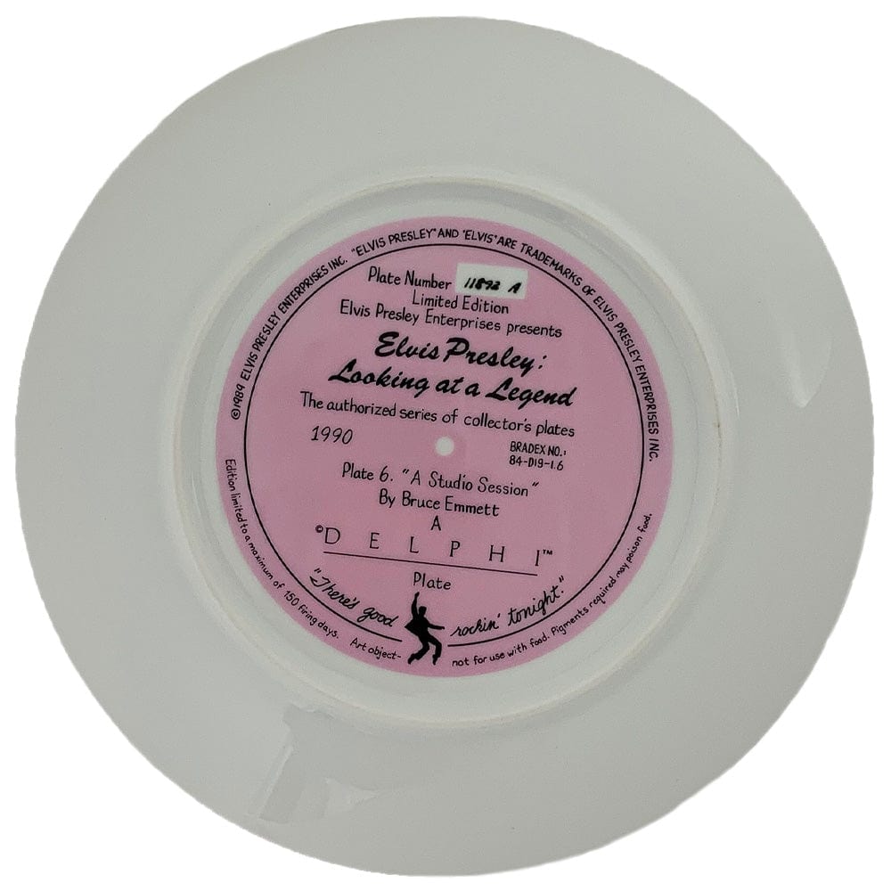 Elvis "A Studio Session" Collectible Plate by Bruce Emmett