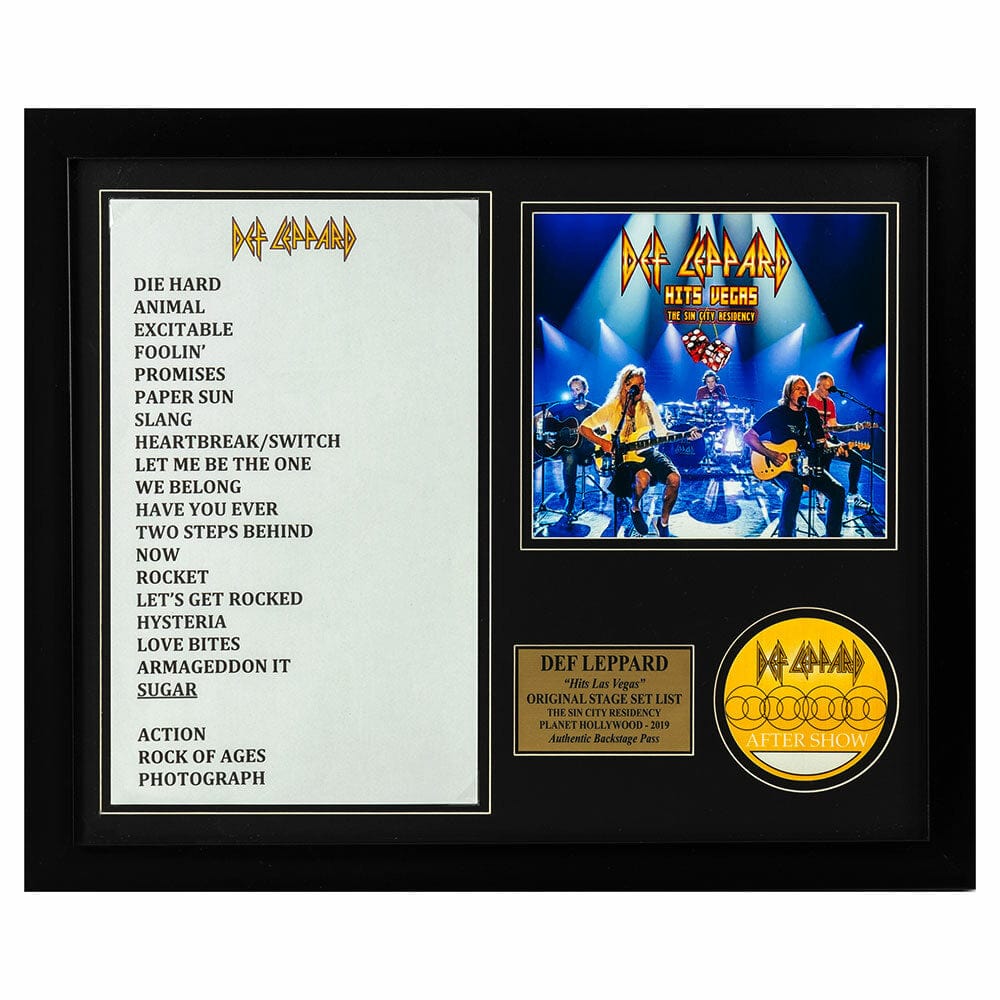 Def Leppard Memorabilia- "Hits Las Vegas" Original Set List; Thumb