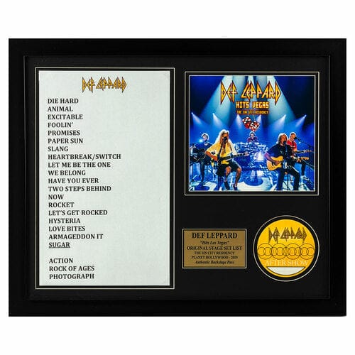 Def Leppard Memorabilia- "Hits Las Vegas" Original Set List
