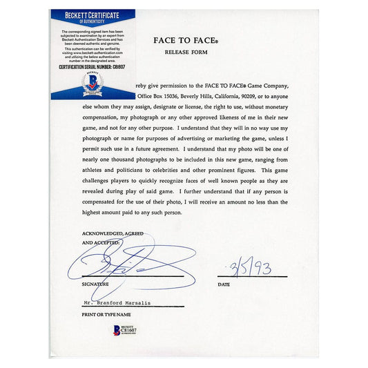 Face to Face Board Game Celebrity Autograph - Branford Marsalis G S Pawn