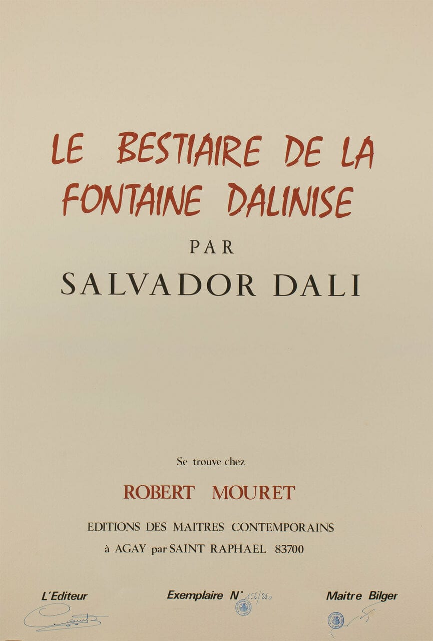 Salvador Dali; "Le Portriat de La Fontaine Paper