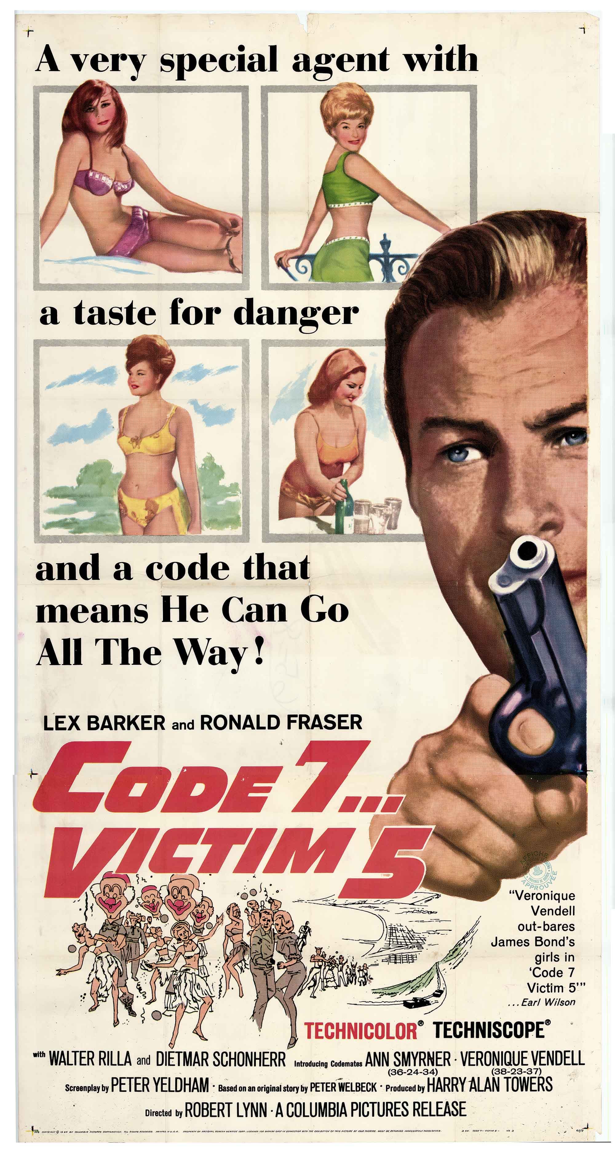 Code 7, Victim 5: Original Three Sheet Movie Poster, 1964 – Gold