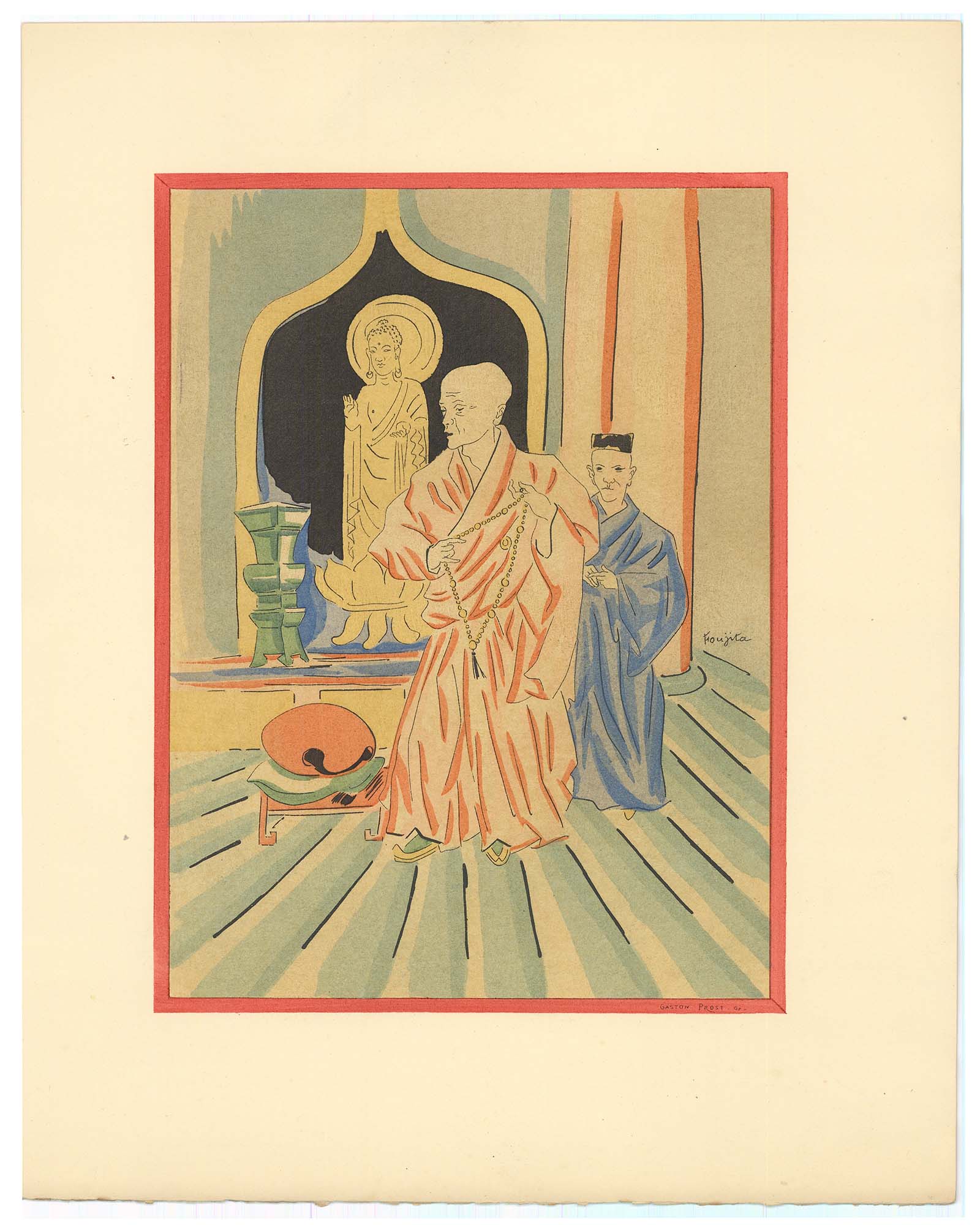 Leonard Tsuguharu Foujita; In a Buddhist Temple – Gold & Silver