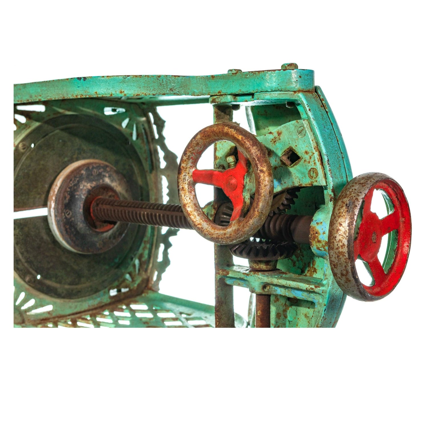 Antique Cast Iron Ice Shaver Machine Turning Wheel