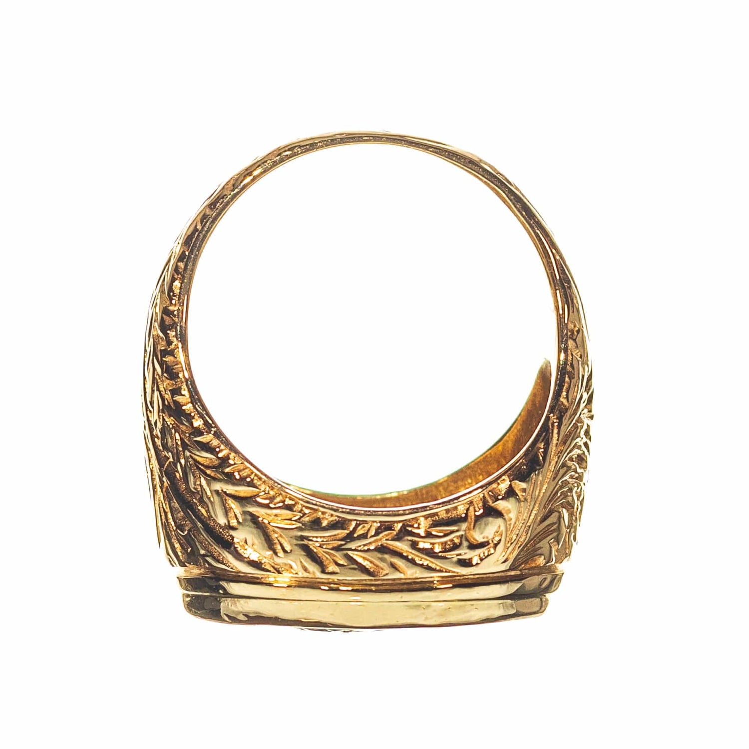 14K Yellow Gold Roman Coin Ring Upside Down