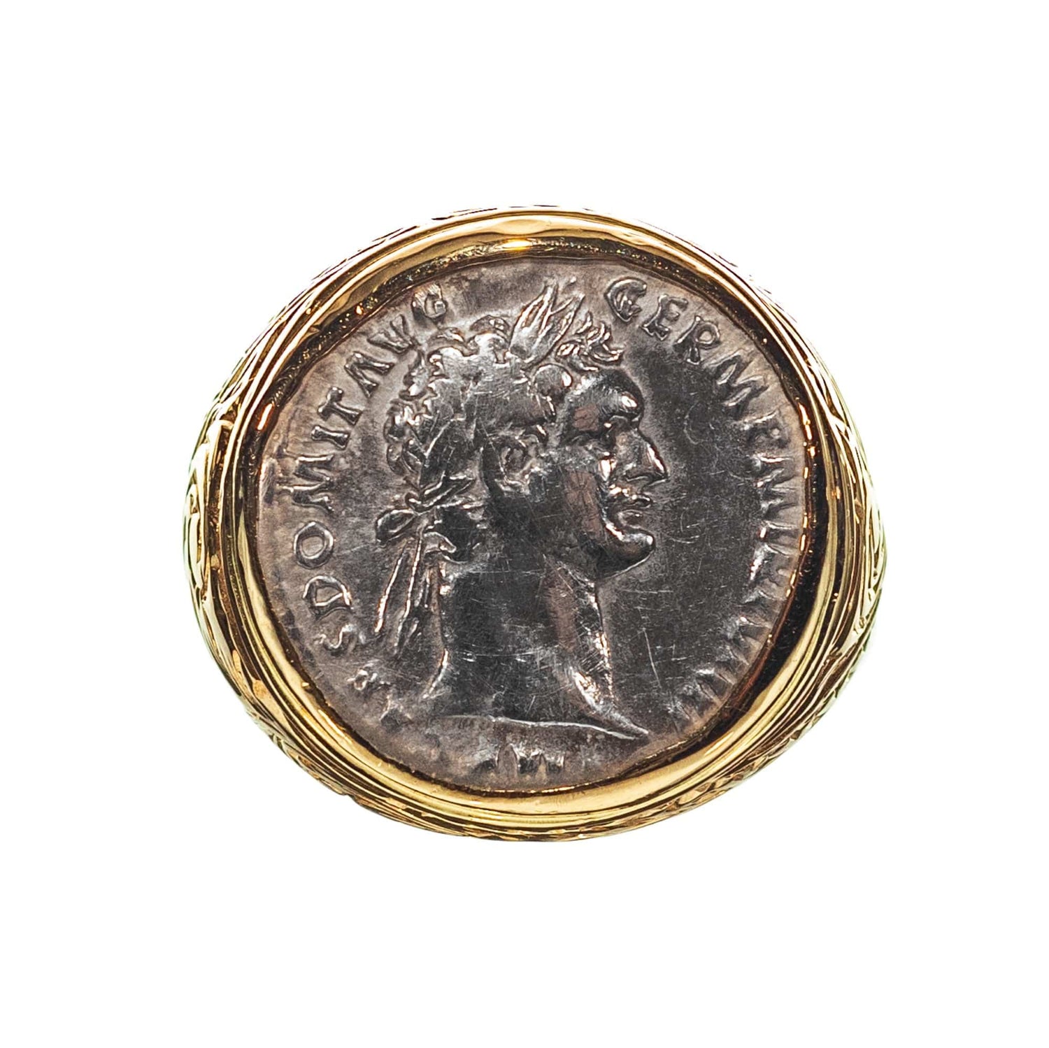 14K Yellow Gold Roman Coin Ring ZOOM