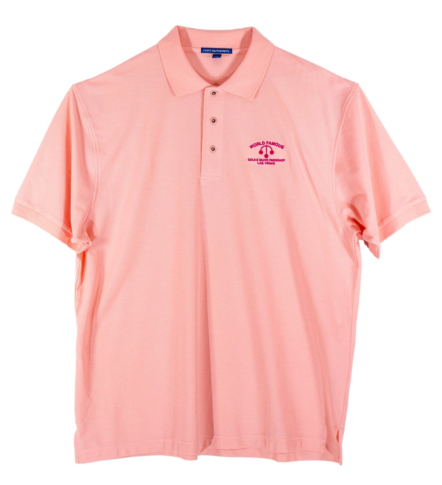 Gold & Silver Pawn Shop Pastel Pink Polo Front View