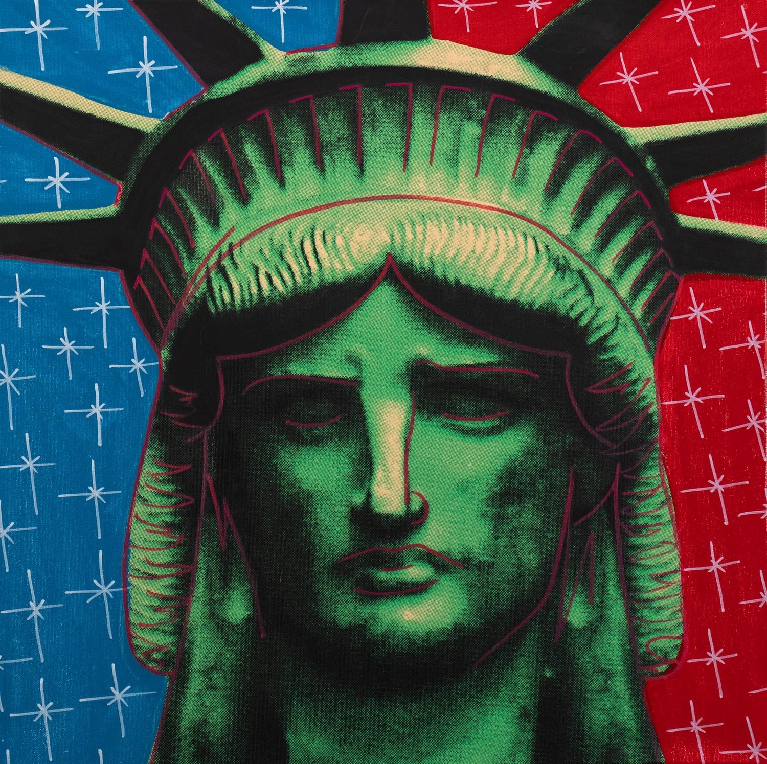 Steve Kaufman artwork The Statue of Liberty hand embellished