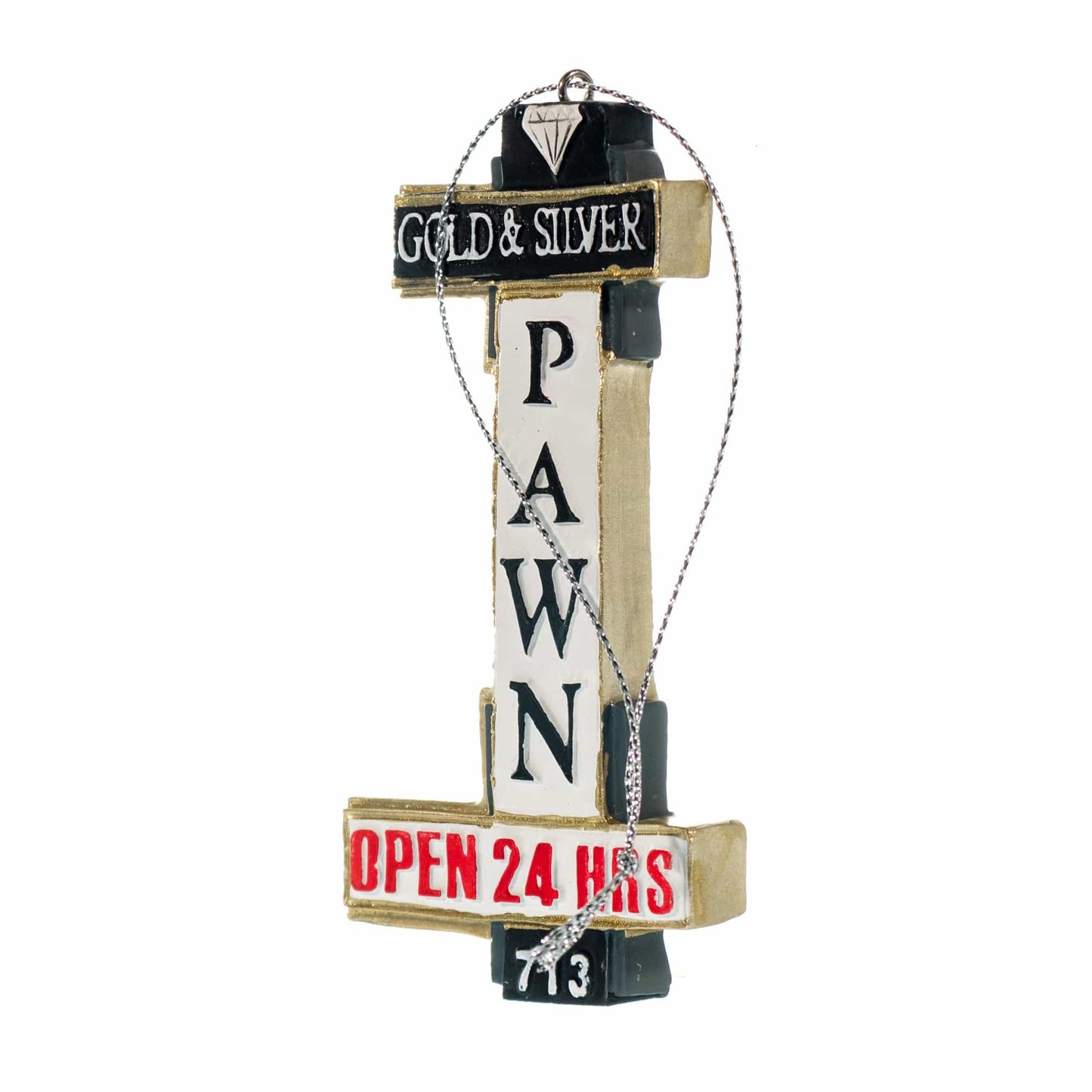Gold & Silver Pawn Shop Sign Ornament ZOOM