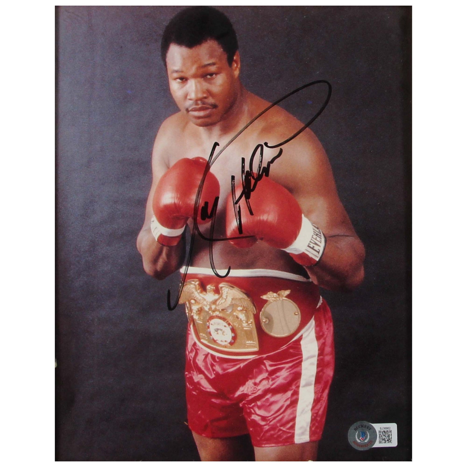 Larry Holmes Signed Photo Close View