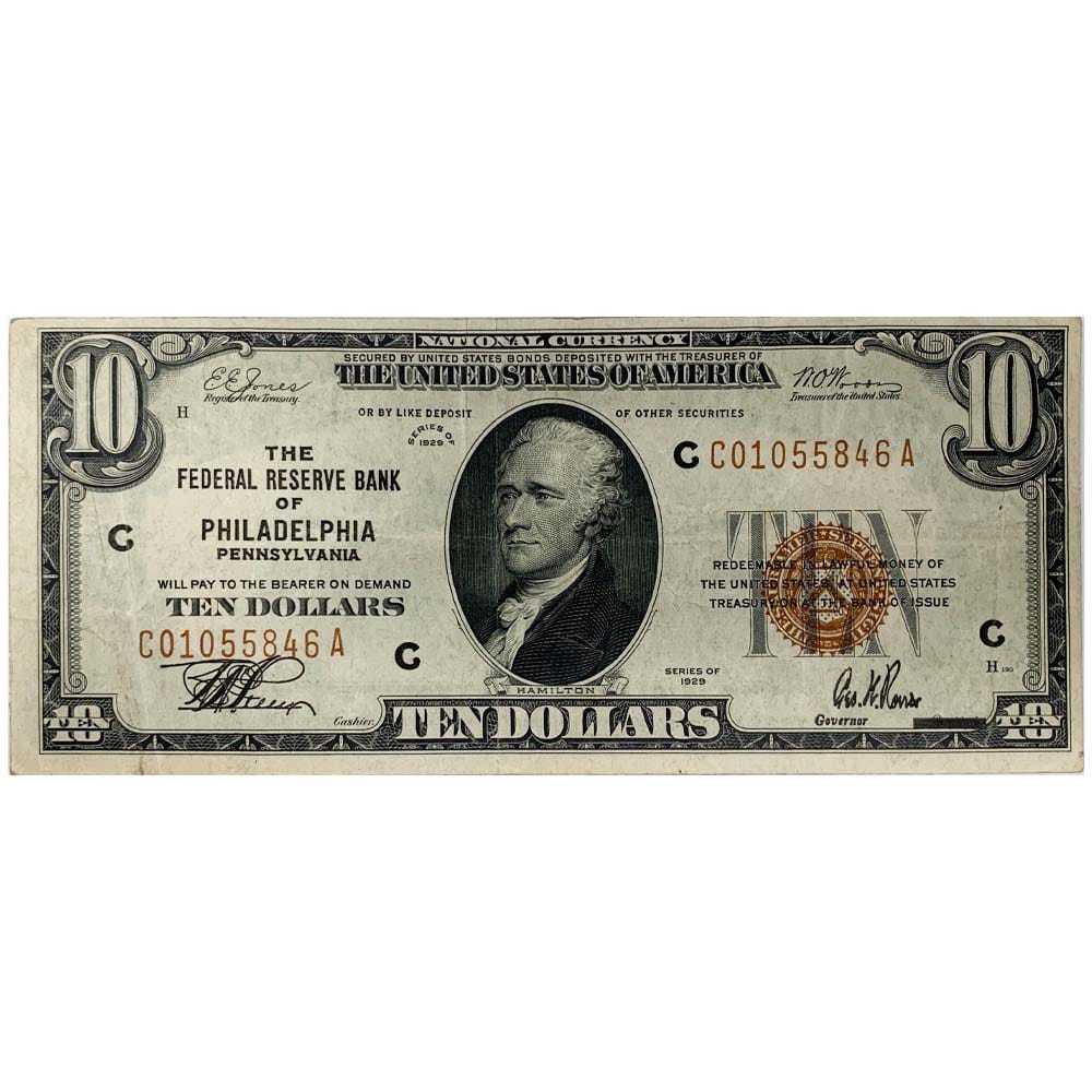 1929 Philadelphia Pennsylvania $10 Silver Certificate Thumbnail