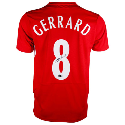 Steven Gerrard Signed Liverpool Jersey Back