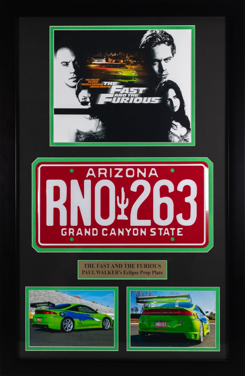 Paul Walker Fast & the Furious License plate Memorabilia II