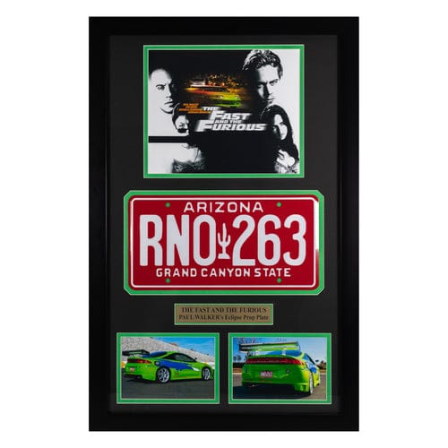 "The Fast & The Furious" Paul Walker Prop Plate Memorabilia