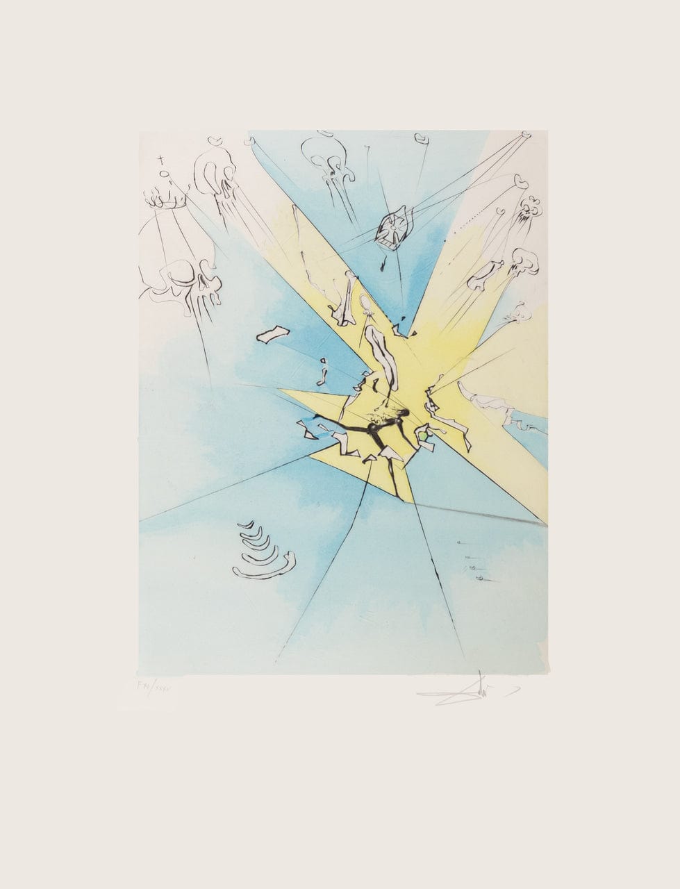 Salvador Dali; A Shattering Entrance To The USA Unframed