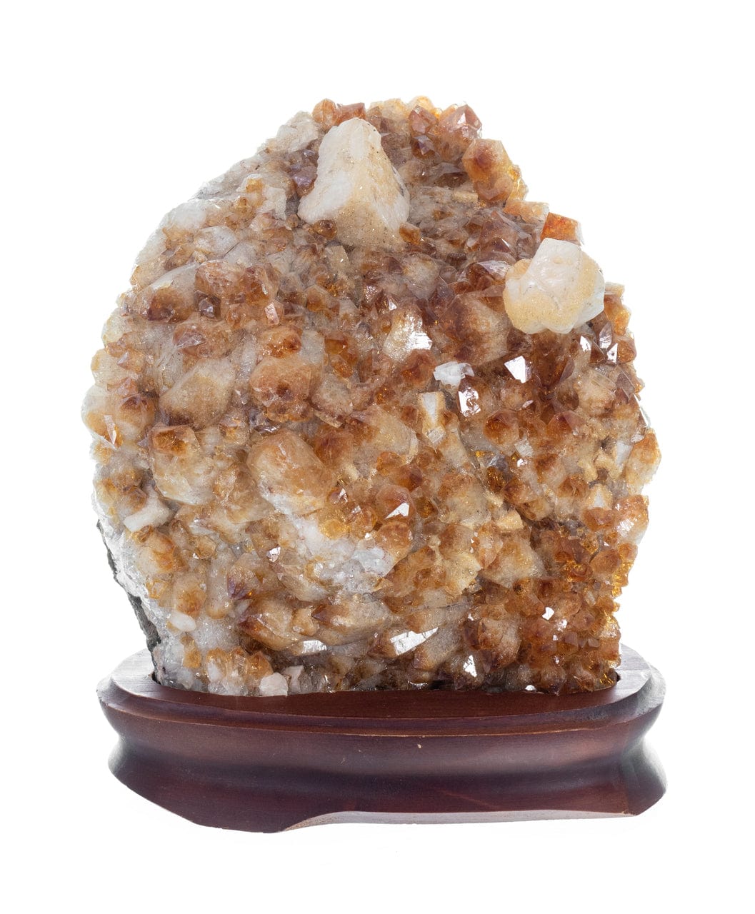 Citrine Clusters on Wood Base Reverse