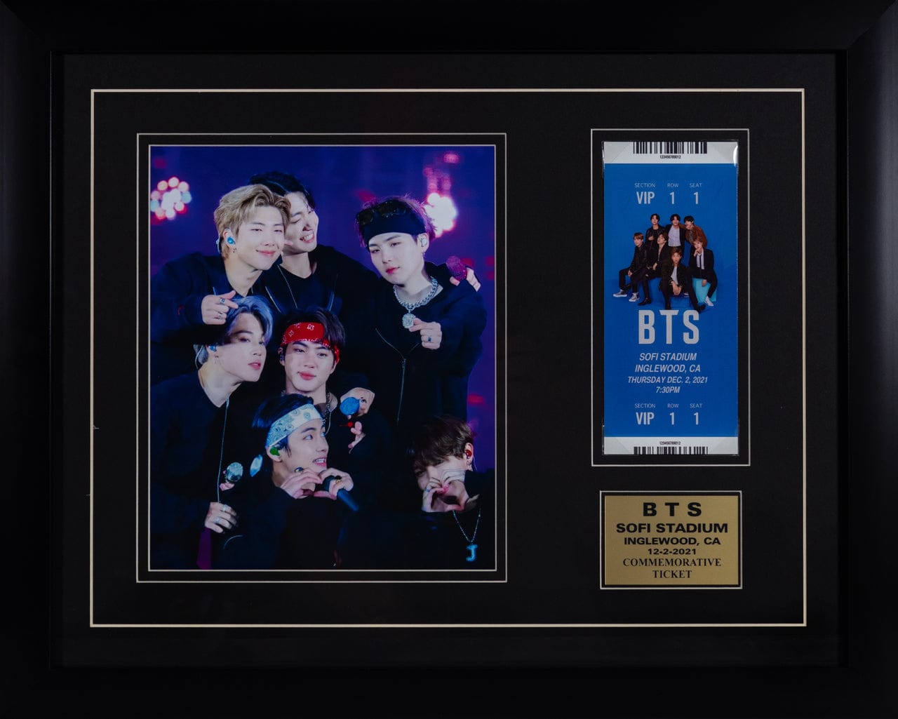 BTS Commemorative Ticket Memorabilia Framed