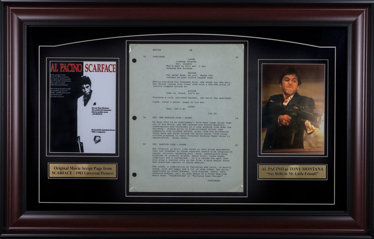 Scarface Script Memorabilia Frame