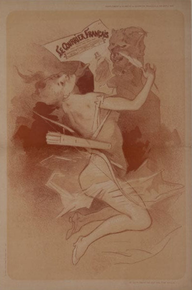 Jules Cheret Print Le Courier Francias Art Gold & Silver Pawn Shop