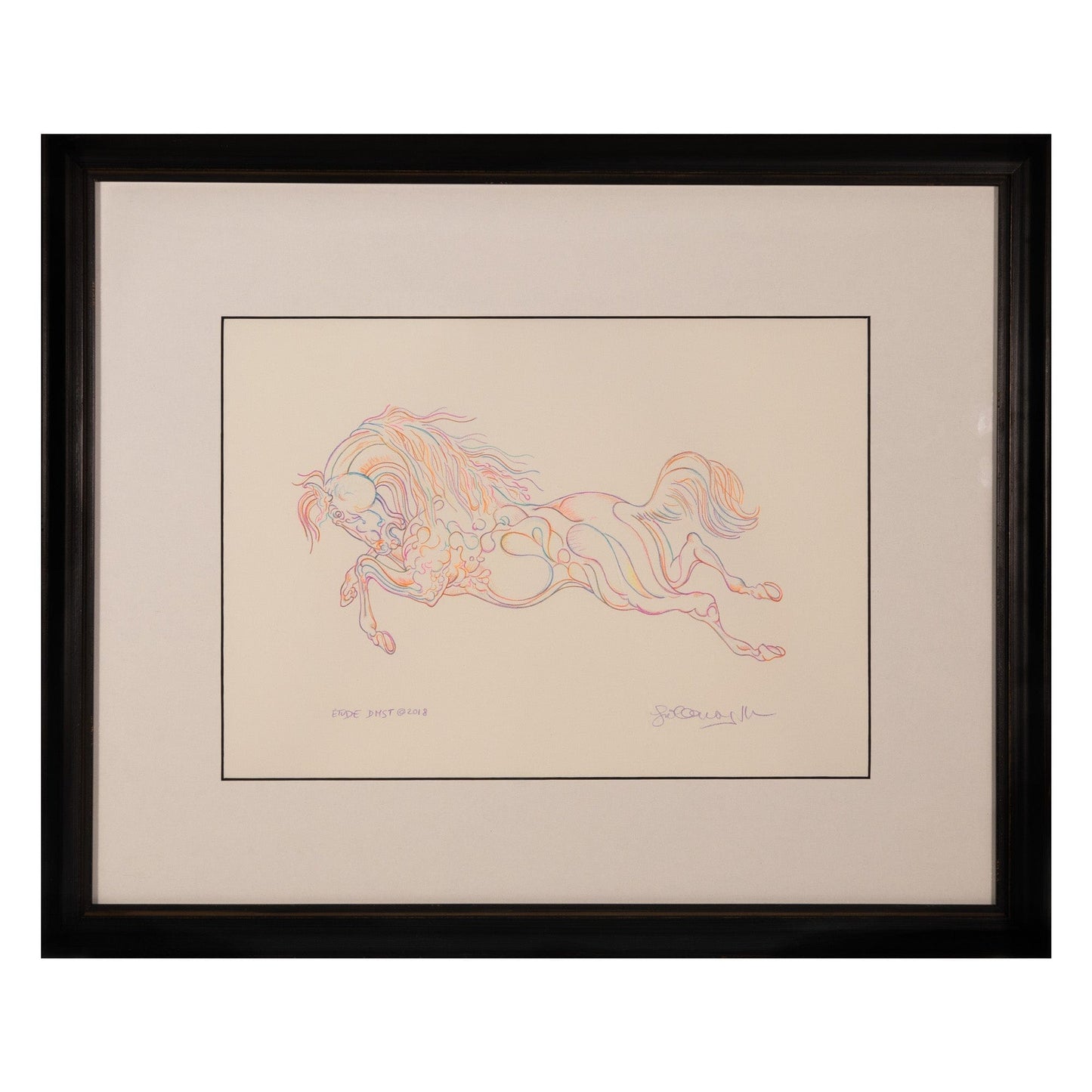 Guillaume Azoulay; Original Pen * Ink Drawing On Paper - 1 Horse ZOOM